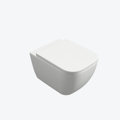 Ness miska WC 50 cm wisząca bezrantowa z deską wolnoopadającą, biały połysk