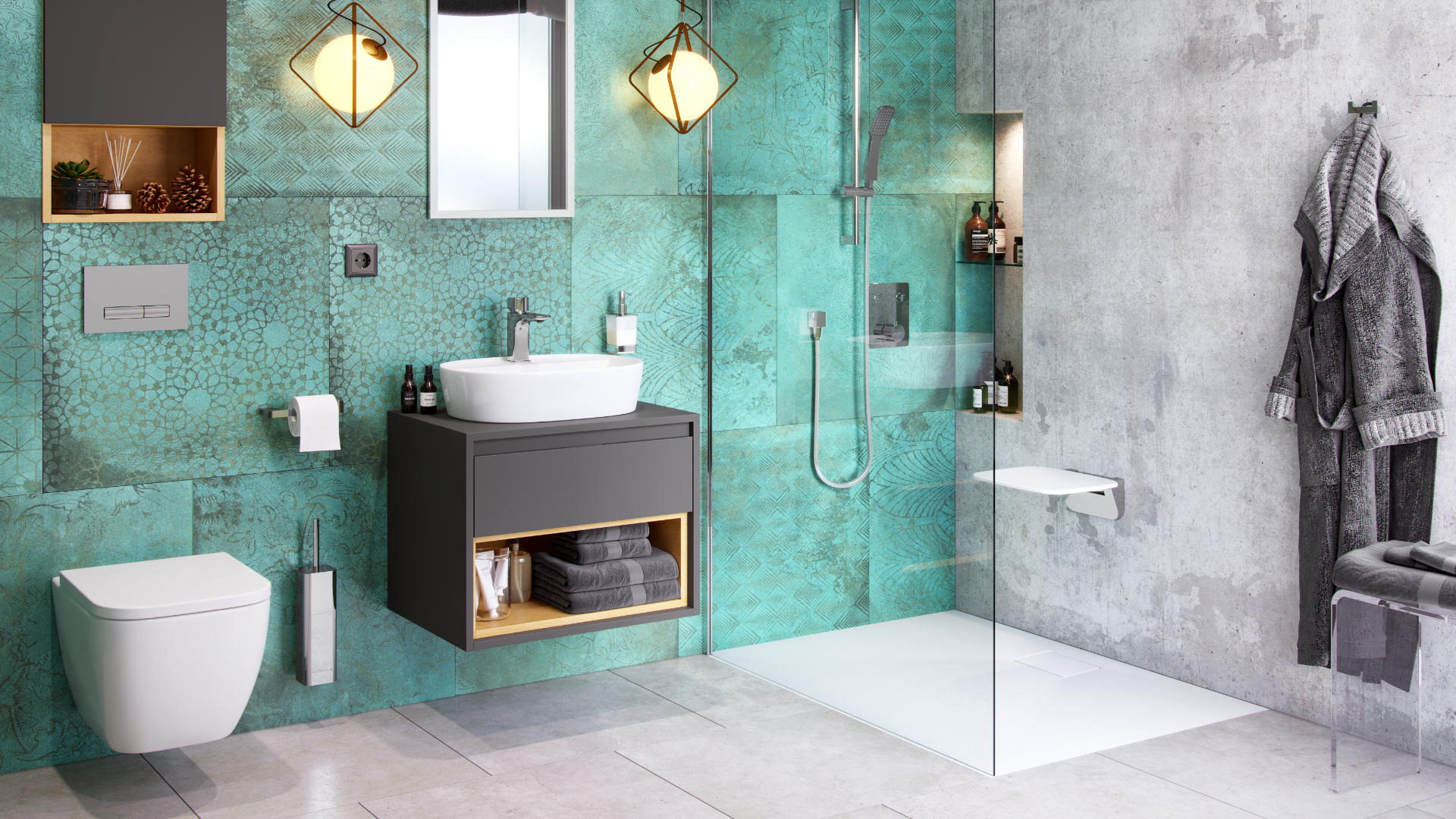 Square 2.0 zestaw prysznicowy z drążkiem chrom