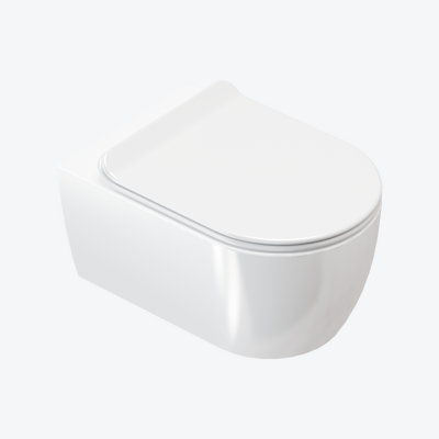 Doto D 54 miska WC 54 cm wisząca bezrantowa z deską wolnoopadającą, biały połysk