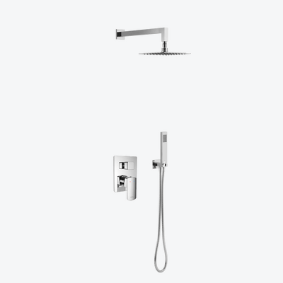 Pride zestaw prysznicowo-wannowy podtynkowy z deszczownicą 20x20 cm, 2 funkcyjny, chrom