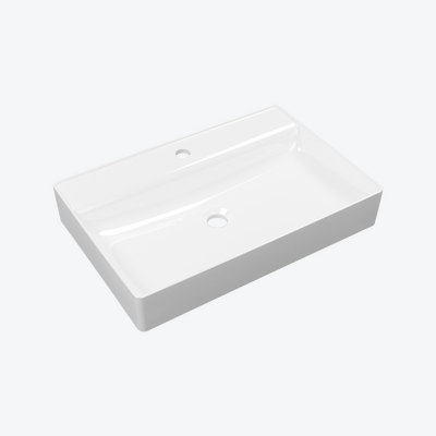 Rima 2.0 umywalka nablatowa 60x40 cm prostokątna z otworem na baterię, biały połysk