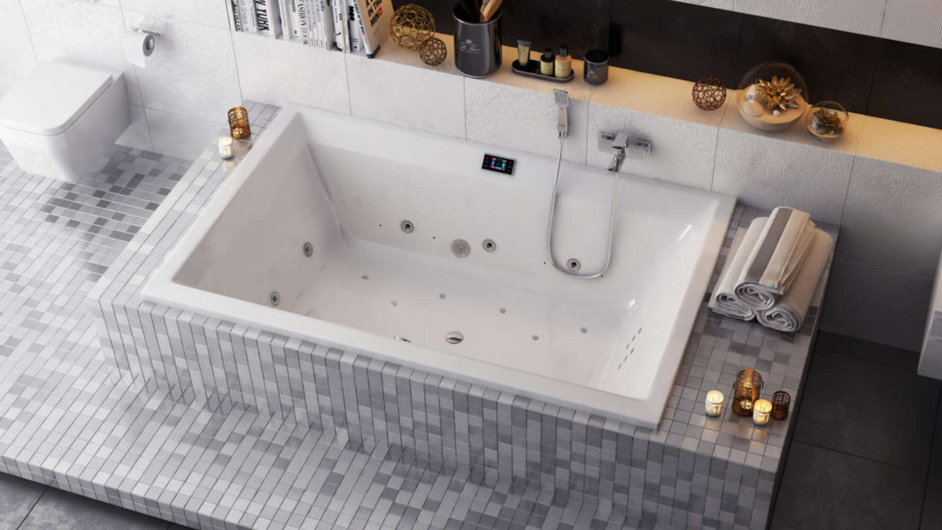 System wodno-powietrzny hydromasażu z podwodnym oświetleniem