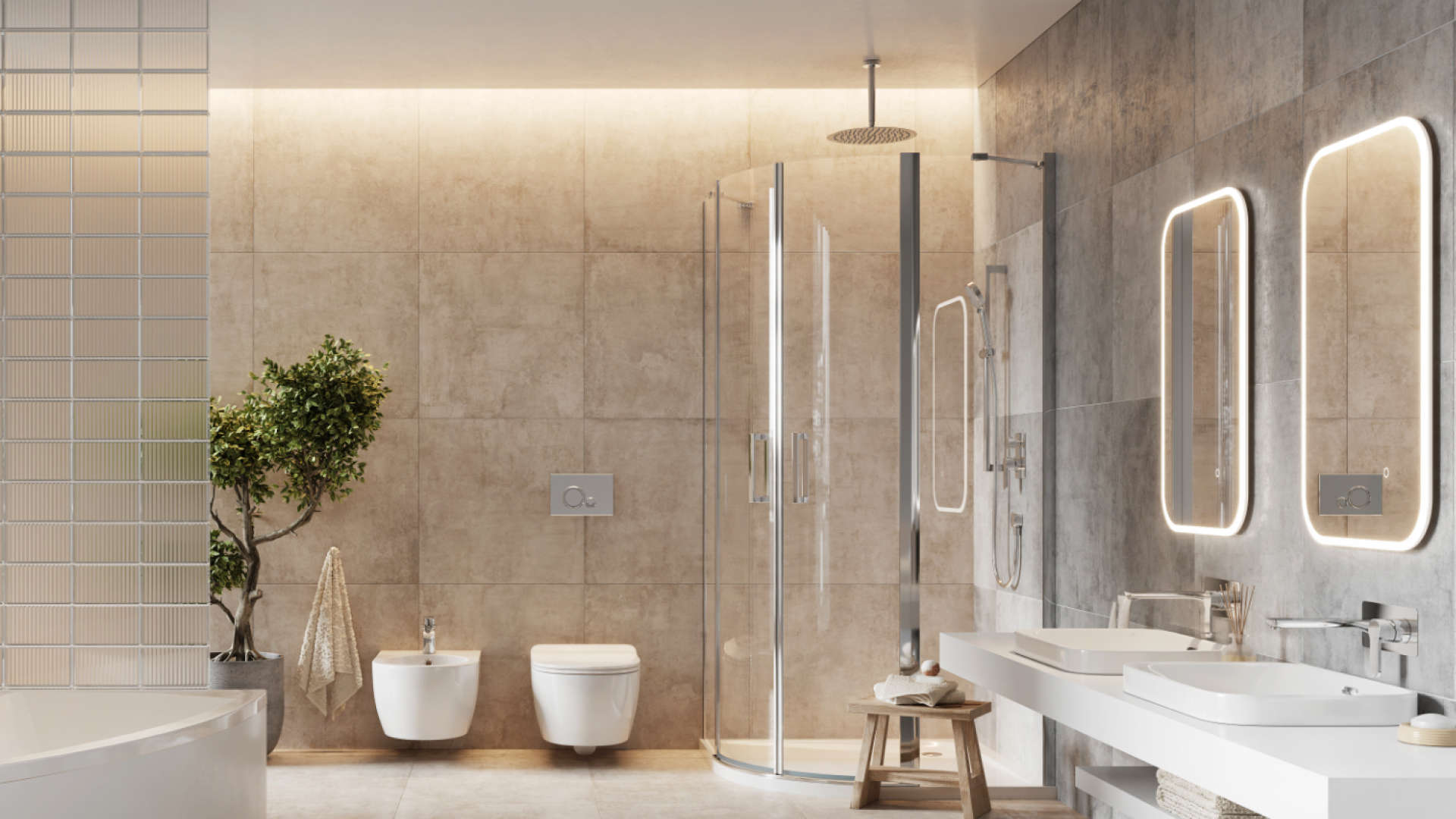 Głowica prysznicowa 40 cm okrągła slim, chrom