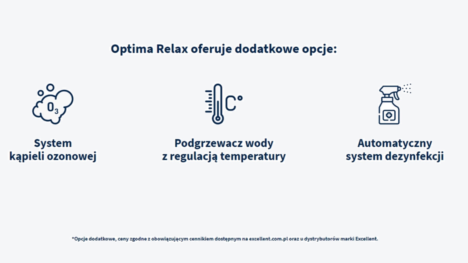 Optima Relax system wodno-powietrzny hydromasażu z podwodnym oświetleniem