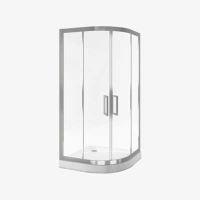Seria 600 kabina półokrągła 90x90 cm drzwi przesuwne, Clean Control, chrom