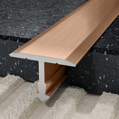 Profil T fugowy 14 mm, długość 250 cm aluminiowy, anodowany inox szczotkowany