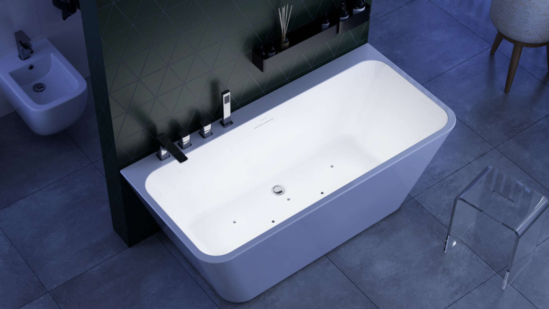 Hydromasaż Inspire Air z wanną przyścienną Lila 2.0, 170 cm