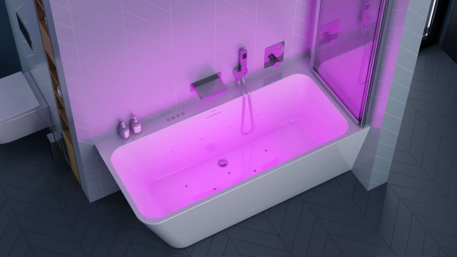 Hydromasaż Inspire Air z wanną narożną Lila 2.0, 160 cm, prawą