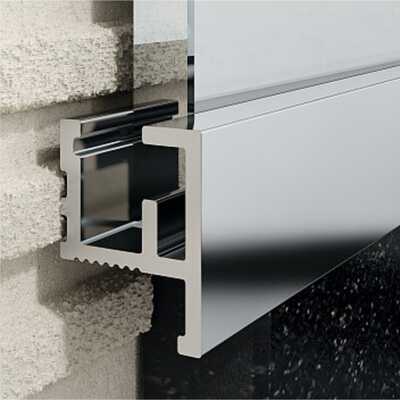 Profil LQ płaski do luster, 9,5 / 12 mm długość 265 cm, aluminiowy, elektropoler srebrny