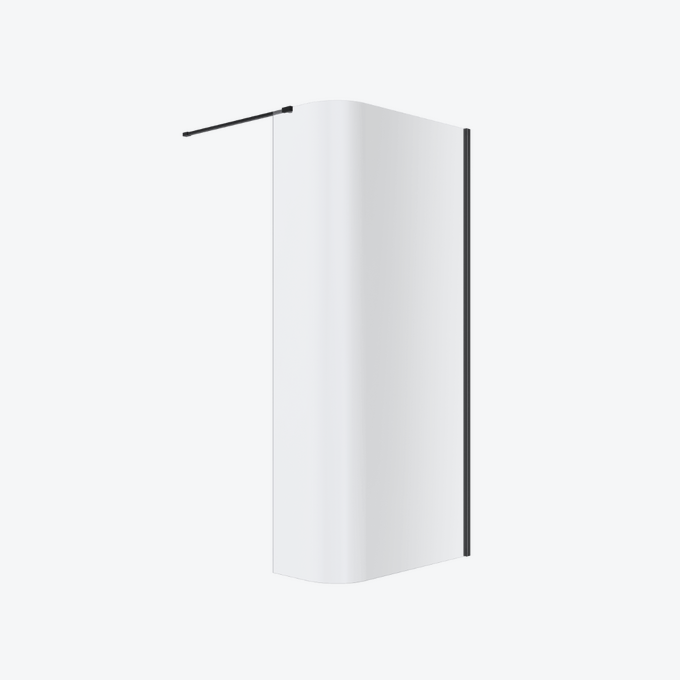 Vidoq walk-in ścianka prysznicowa gięta 93x200 cm, powłoka Clean Control, czarny mat