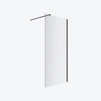 Vidoq walk-in ścianka prysznicowa prosta 90x200 cm, powłoka Clean Control, czarny mat