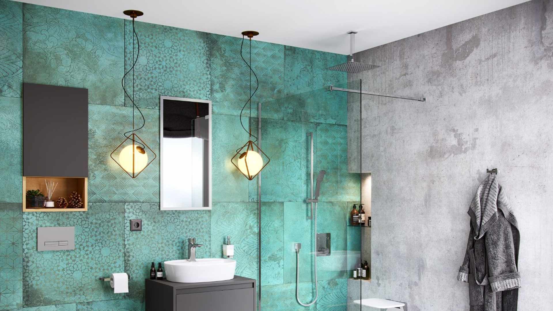 Drążek prysznicowy z uchwytem na słuchawkę prysznicową, 70 cm, miedziany szczotkowany