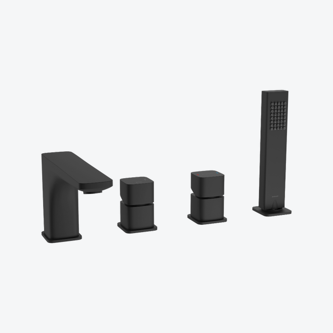 Keria bateria wannowa 4 otworowa, czarny mat