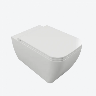 Quadra zestaw miska WC bezrantowa z deską wolnoopadającą slim, biały połysk