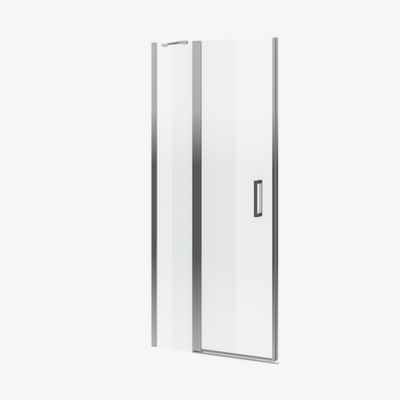 Mazo drzwi wnękowe wahadłowe pojedyncze 80x195 cm ze ścianką stałą, Clean Control, chrom