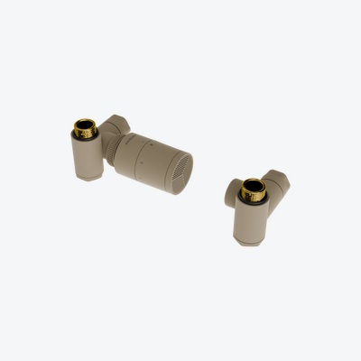 Caldo zestaw trójosiowy z głowicą termostatyczną z opcją montażu grzałki, lewy, cappuccino