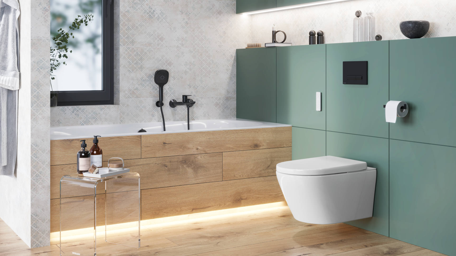 Glad bateria wannowo-prysznicowa, czarny soft