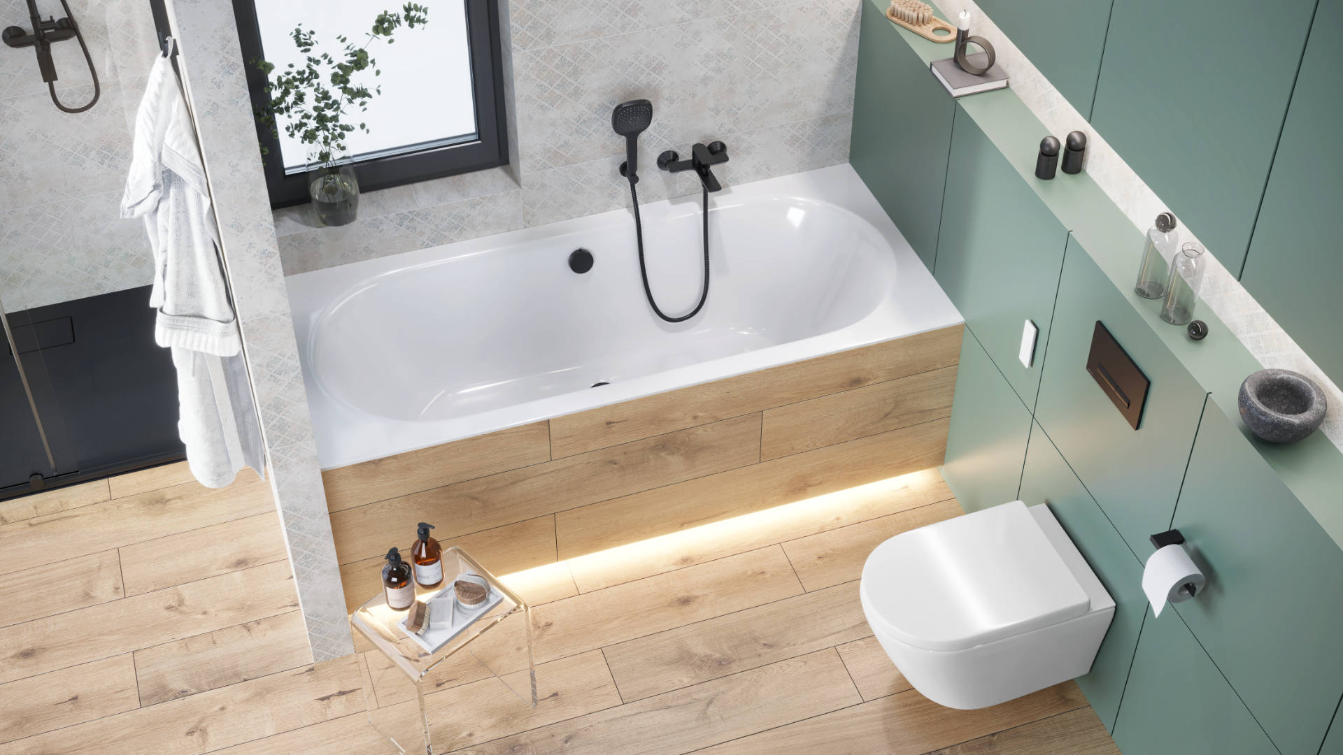 Glad bateria wannowo-prysznicowa, czarny soft