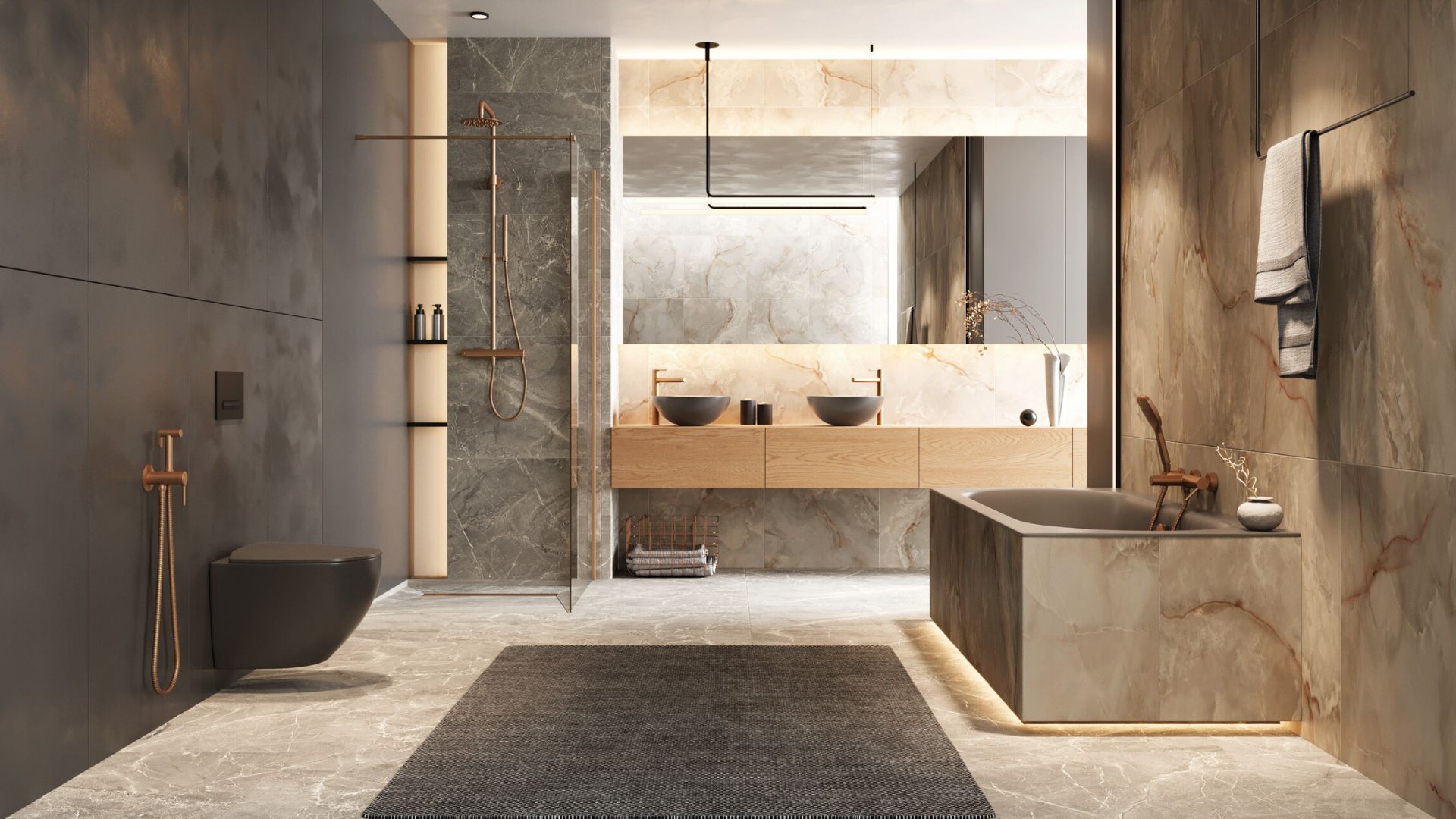 Luqa miska WC 48 cm wisząca bezrantowa, z system spłukiwania Spin 360, z deską wolnoopadającą, czarny mat