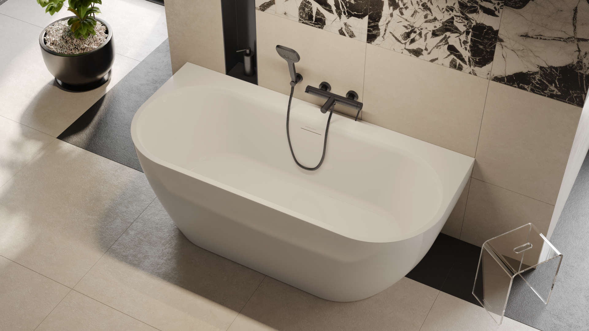 Mocowanie na słuchawkę prysznicową, grafit szczotkowany