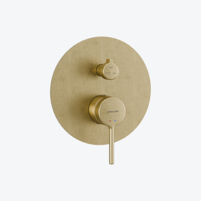 PI bateria prysznicowo-wannowa podtynkowa 3 funkcyjna, złoty szczotkowany