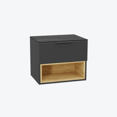 Tuto 2.0 szafka wisząca 60 cm 1 szuflada front gładki wysoki, blat marmur, szary/szary