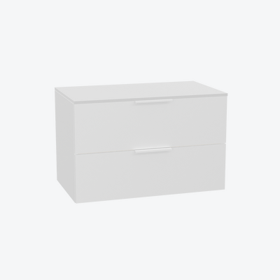 Tuto 2.0 szafka wisząca 80 cm 2 szuflady front gładki wysoki, blat biały lakierowany, biały/biały