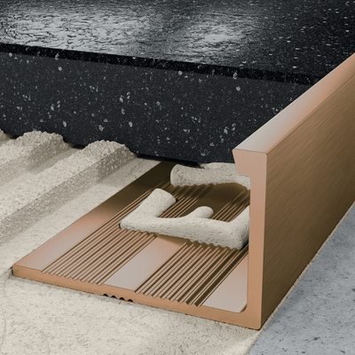 Profil L licowy prosty 10 mm długość 250 cm, aluminiowy, anodowany miedziany szczotkowany