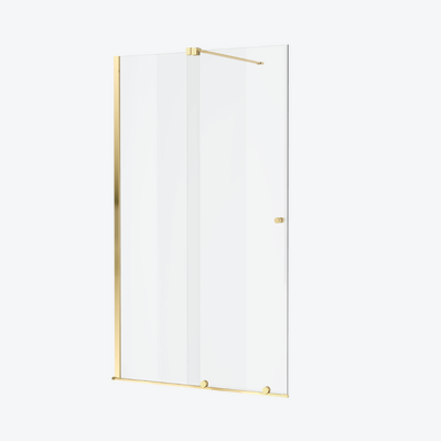 Ortigo walk-in drzwi prysznicowe przesuwne 120x200 cm, powłoka Clean Control, złoty połysk