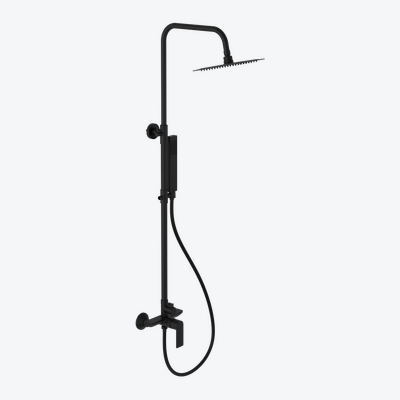 Glad Rain zestaw prysznicowy ścienny z deszczwonicą 20 cm, czarny soft