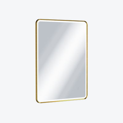 Corido lustro łazienkowe 80x60 cm prostokątne, oświetlenie LED mata grzewcza, złoty szczotkowany