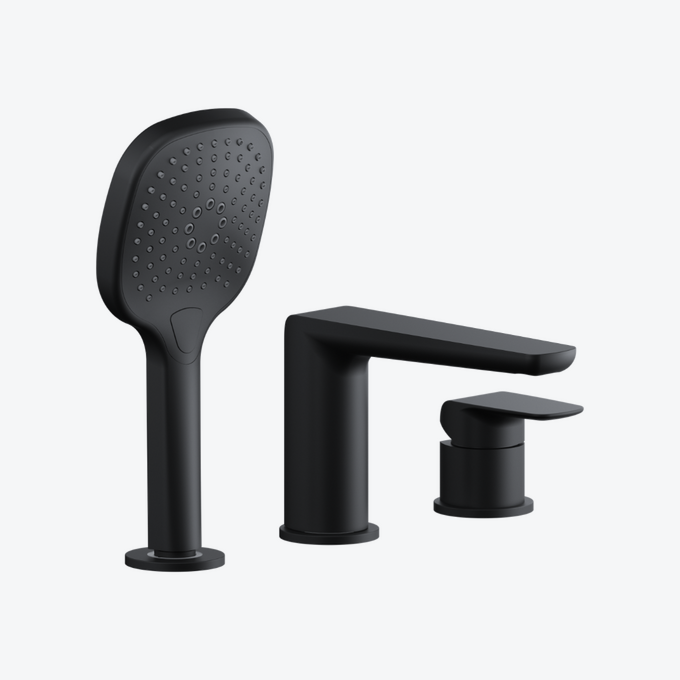 Clever 2.0 bateria wannowa 3 otworowa, czarny soft