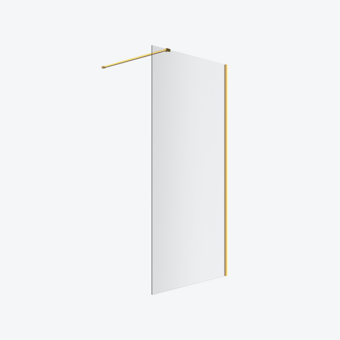 Vidoq walk-in ścianka prysznicowa prosta 90x200 cm, powłoka Clean Control, złoty szczotkowany