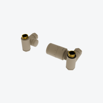 Caldo zestaw trójosiowy z głowicą termostatyczną z opcją montażu grzałki, prawy, cappuccino