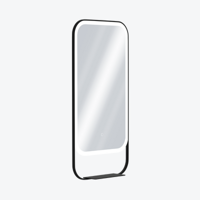 Mila Light lustro łazienkowe 100x50 cm z półką, oświetlenie LED mata grzewcza, czarny mat