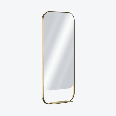 Mila lustro łazienkowe 100x50 cm z półką złoty szczotkowany