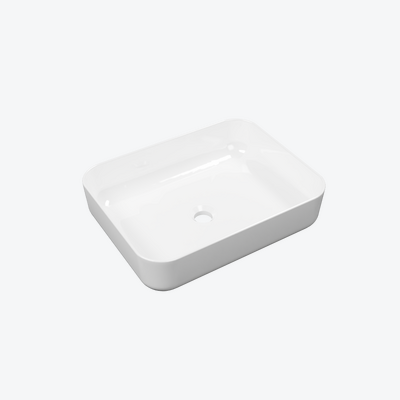 Cori 2.0 umywalka nablatowa 50x38 cm prostokątna, biały połysk