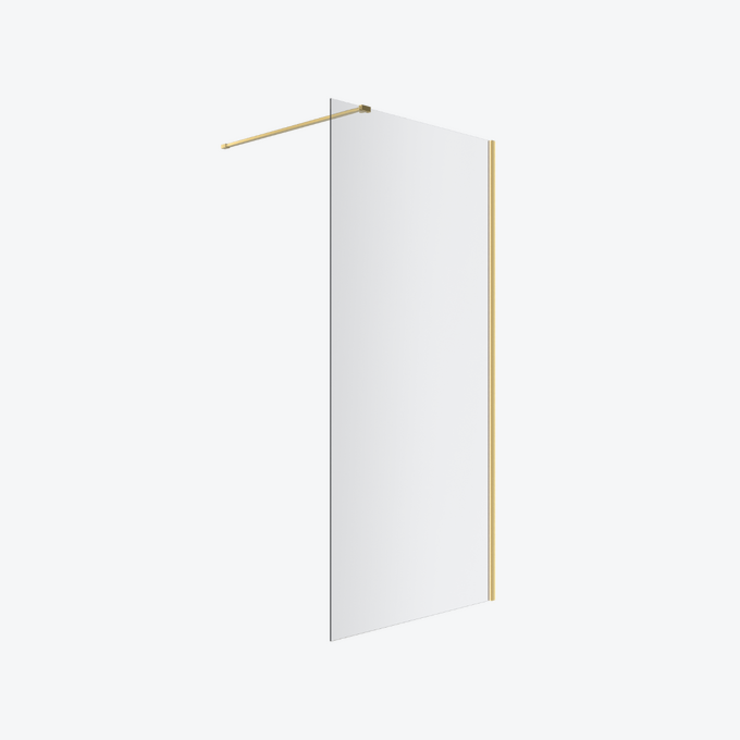 Vidoq walk-in ścianka prysznicowa prosta 110x200 cm, powłoka Clean Control, złoty połysk