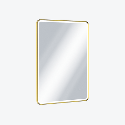 Corido lustro łazienkowe 80x60 cm prostokątne, oświetlenie LED mata grzewcza, złoty połysk