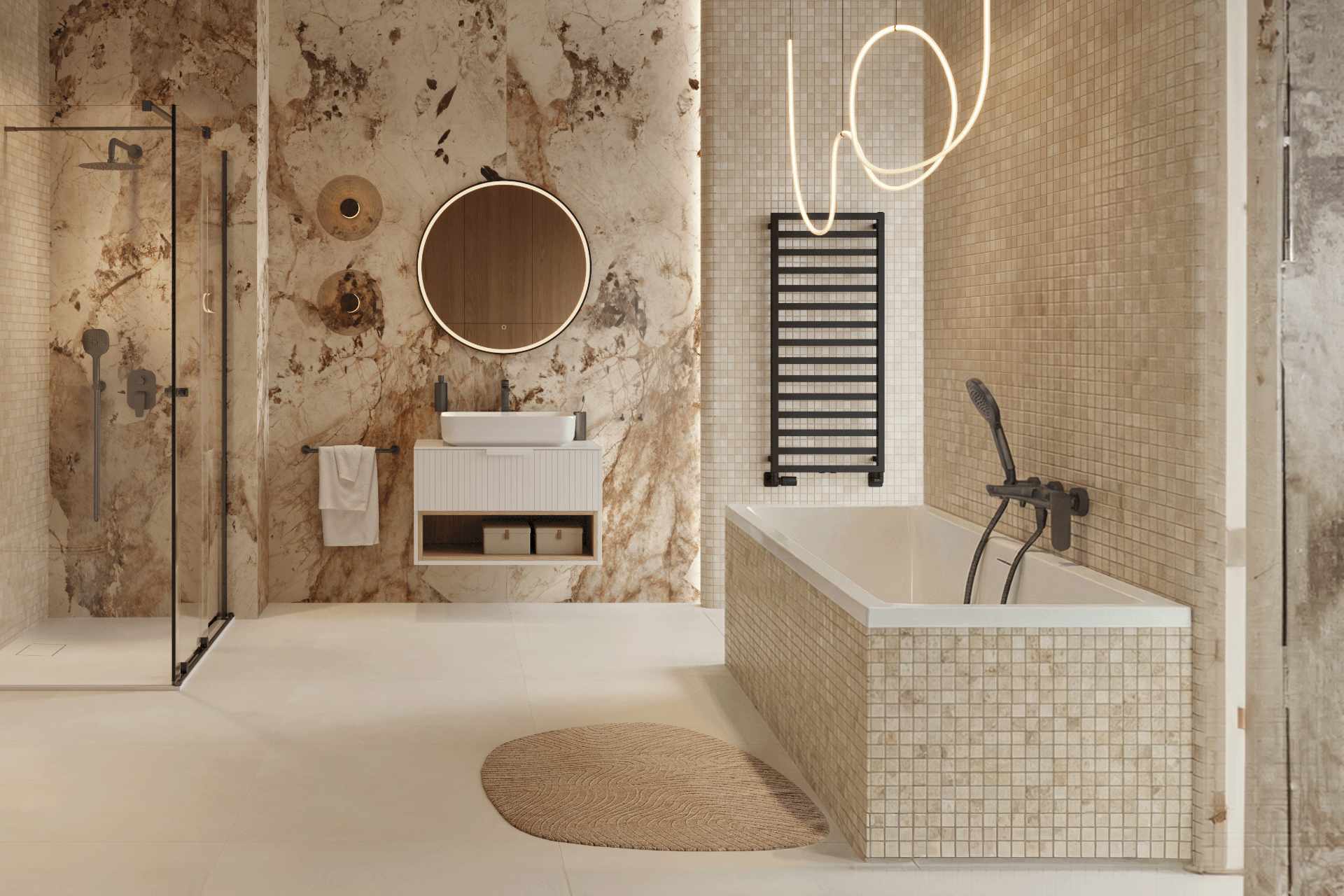 Clever 2.0 bateria wannowo-prysznicowa grafit szczotkowany