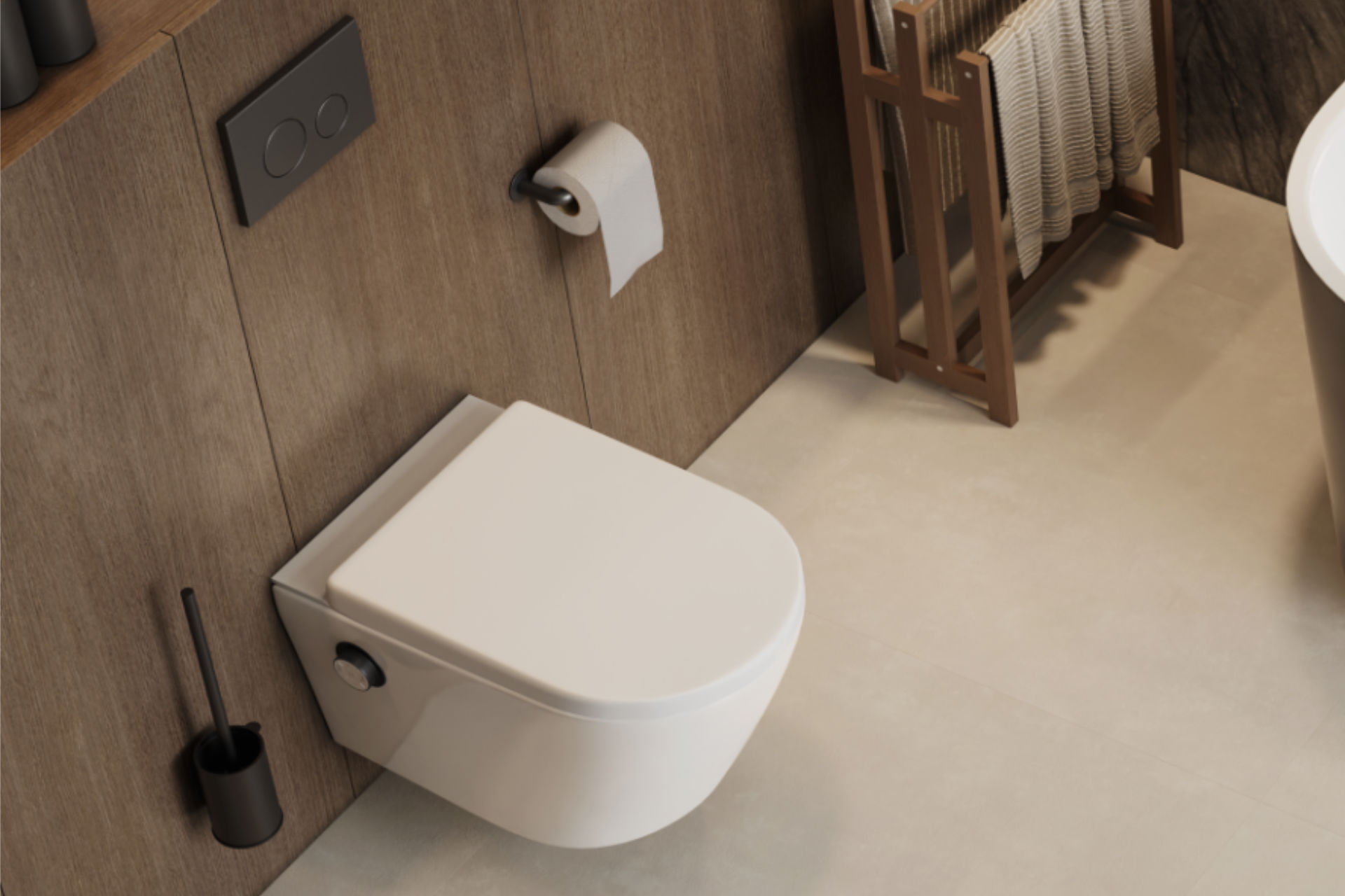 Dakota 2.0 D3 Spin 360 miska WC z funkcją bidetu, spłukiwanie wirowe, pokrętło sterujące czarny mat