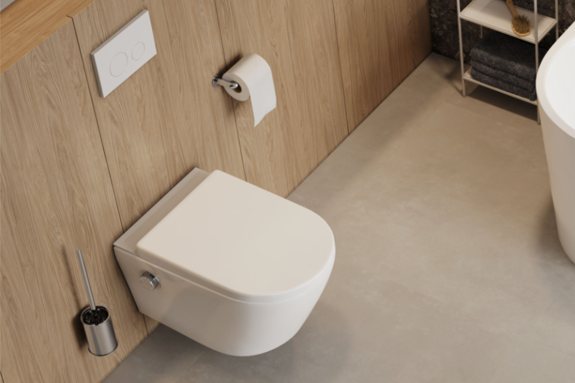 Dakota 2.0 D3 Spin 360 miska WC z funkcją bidetu, spłukiwanie wirowe, pokrętło sterujące chrom