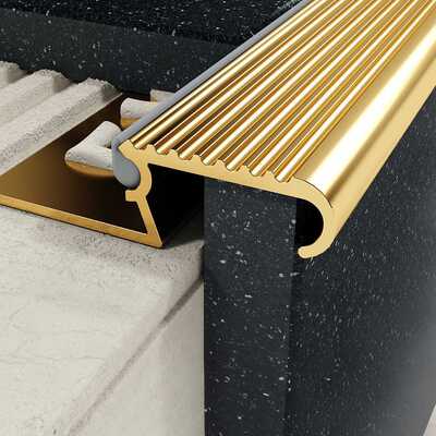 Profil Z schodowy 10 mm, długość 100 cm mosiężny, surowy