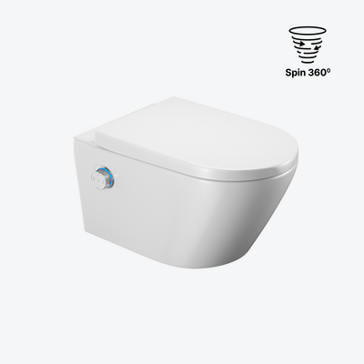 Dakota 2.0 D3 Spin 360 miska WC z funkcją bidetu, spłukiwanie wirowe, pokrętło sterujące chrom