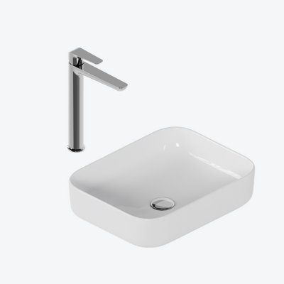 Zestaw promocyjny Cori 2.0 50x38 z baterią umywalkową wysoką Clever 2.0, chrom i korkiem klik-klak, chrom