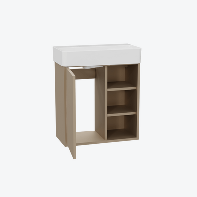 Ness szafka wisząca 60 cm podumywalkowa lakierowana umywalka Ness cappucino mat/biały połysk