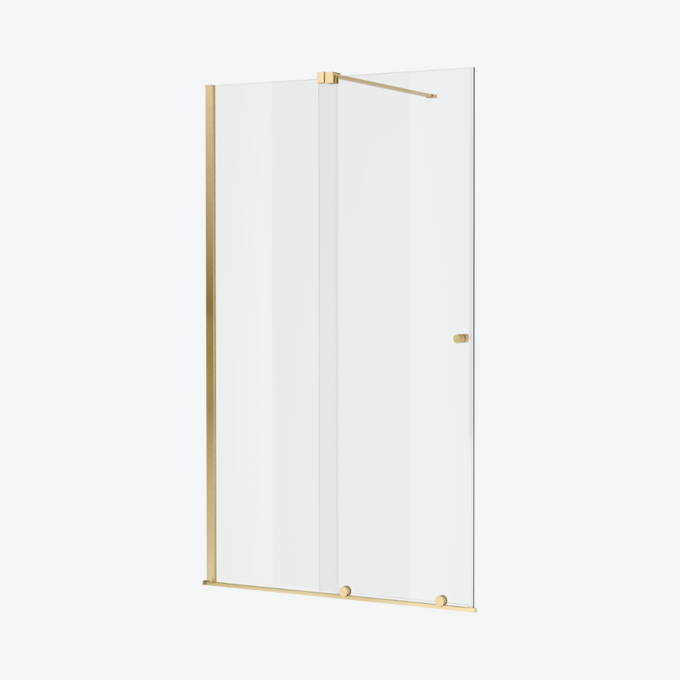 Ortigo walk-in drzwi prysznicowe przesuwne 140x200 cm, powłoka Clean Control, złoty szczotkowany