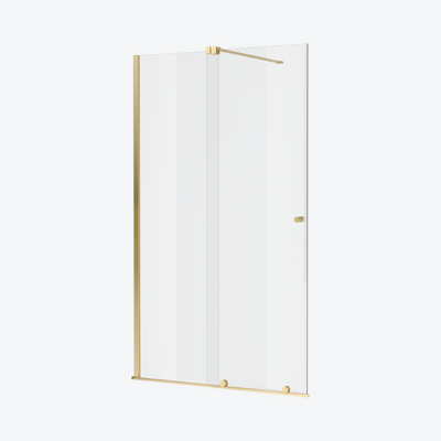 Ortigo walk-in drzwi prysznicowe przesuwne 140x200 cm, powłoka Clean Control, złoty szczotkowany