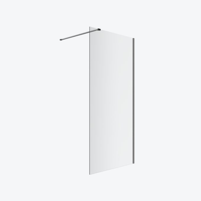Vidoq walk-in ścianka prysznicowa prosta 110x200 cm, powłoka Clean Control, grafit szczotkowany