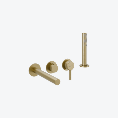 Pi Zestaw prysznicowo-wannowy podtynkowy , 2 funkcyjny, Dry box, złoty szczotkowany